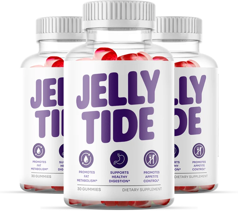 JellyTide ACV and BHB weight management gummies three-bottle package